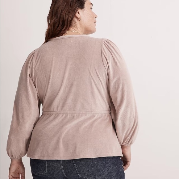 Madewell plus corduroy faux wrap top sandstone - Picture 3 of 4
